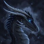  2021 blue)eyes blue_eyes digital_media_(artwork) dragon grey_body grey_scales headshot_portrait horn kanizoart portrait scales smile 