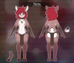  2021 absurd_res anthro bottomwear breasts brown_body brown_fur cervid clothing female fur hair hi_res jewelry loincloth mammal model_sheet necklace nipples nita_(sharemyshipment) pink_nipples red_hair sharemyshipment solo spots spotted_body spotted_fur white_body white_fur 