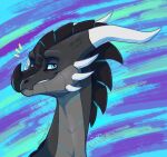  2021 blue_eyes digital_media_(artwork) dragon headshot_portrait hi_res hornsheadshot_portrait icelectricspyro portrait smile smiles spines xero_(captainscales) 