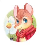  anthro brown_body brown_fur cape clothing don_bluth female flower fur head_tuft headshot_portrait hi_res looking_at_viewer mammal mouse mrs._brisby murazaki murid murine painting_(artwork) plant portrait rodent smile solo the_secret_of_nimh traditional_media_(artwork) tuft watercolor_(artwork) 