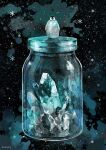  bird bottle crystal fantasy ice in_bottle in_container no_humans nomiya_(no_38) original penguin quartz_(gemstone) sky snowflakes star_(sky) starry_sky surreal 