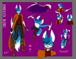  alien angry anthro big_ears biru_(diamonsion) blade blade_arm canid canine clothed clothing diamonsion digital_media_(artwork) fox fur hair hi_res looking_at_viewer male mammal model_sheet open_mouth simple_background smile solo wings 