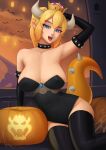  bowsette deilan12 horns nintendo pointy_ears tail thighhighs 