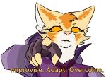  acacia acacia_dune anthro clothed clothing dialogue english_text felid feline felis female fur gesture hi_res humor looking_at_viewer mammal meme orange_body orange_fur pointing pointing_at_viewer sand_cat simple_background solo talking_to_viewer tan_body tan_fur text topwear 
