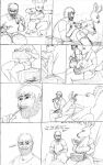  absurd_res anthro big_breasts biped black_and_white breasts cervid comic dialogue duo female hi_res human male mammal monochrome multiple_scenes realius text thick_thighs traditional_media_(artwork) 