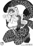  2020 absurd_res anthro bedroom_eyes big_breasts biped bottomwear breasts clothing crop_top fangs felid female fur hair hand_between_legs hi_res huge_breasts jewelry kemono kneeling long_hair looking_at_viewer mammal murazaki narrowed_eyes necklace open_mouth pantherine seductive shirt shorts simple_background smile solo tongue tongue_out topwear white_background 
