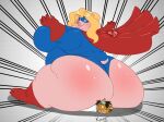  big_breasts big_butt breasts butt butt_domination cape clothing costume domestic_pig domination female female_domination huge_butt hyper hyper_butt kazecat lady_oink male male/female mammal overweight sbbw solo suid suina superhero superhero_costume sus_(pig) 