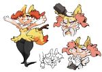  anthro bittenhard braixen breasts canid canine disembodied_hand eyes_closed female full-length_portrait fur head_pat inner_ear_fluff mammal multiple_images nintendo one_eye_closed orange_eyes petting pok&eacute;mon pok&eacute;mon_(species) portrait simple_background solo solo_focus spread_arms stick thick_thighs tuft video_games white_background white_body white_fur wide_hips yellow_body yellow_fur 
