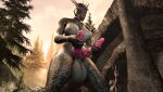  2021 3d_(artwork) 3d_animation animated anthro argonian balls bethesda_softworks big_balls big_penis breasts digital_media_(artwork) genitals gynomorph horn huge_balls intersex looking_pleasured masturbation multi_genitalia multi_penis non-mammal_breasts nude outside penis rayhuma reptile scales scalie solo the_elder_scrolls tongue tongue_out video_games 