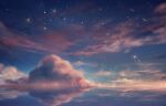  bird cloud czy_(2894456992) highres horizon night night_sky no_humans ocean original outdoors reflection scenery sky star_(sky) sunset 