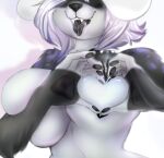  &lt;3 aeron_(number_666) ahegao anthro big_breasts bodily_fluids bodily_fluids_in_mouth breast_grab breasts canid canid_demon demon female gesture hand_heart hand_on_breast haokan hellhound looking_pleasured mammal nipple_piercing nipples piercing saliva saliva_on_tongue saliva_string smile solo squish tongue tongue_out 