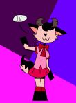  absurd_res animated anthro bubble_text canid canine canis clothing domestic_cat domestic_dog dress felid feline felis female fur gurumi hi_res horn hybrid mammal melanie-(gurumi) mimiff solo text 