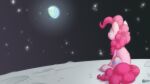  absurd_res earth equid equine female feral fluffyxai friendship_is_magic fur hair hasbro hi_res horse mammal moon my_little_pony pink_body pink_fur pink_hair pinkie_pie_(mlp) planet pony sitting solo star 