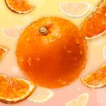  commentary_request condensation food food_focus fruit highres mandarin_orange mitomaton no_humans orange_(food) orange_slice original realistic simple_background still_life water 