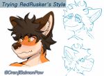  anthro canid canine conditional_dnp fox male mammal orenji_salmonpaw red_fox redrusker signature simple_background sketch smile solo tagme villalobossand1 white_background 