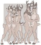  2021 anthro bedroom_eyes blush cervid conditional_dnp foreskin genitals group humanoid_genitalia humanoid_penis male male/male mammal narrowed_eyes penis seductive simple_background smile uncut unguligrade_legs vilani 