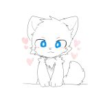  &lt;3 1:1 anthro blue_eyes blush canid canine canis changed_(video_game) chano fur lin_(changed) looking_at_viewer male mammal simple_background solo white_background white_body white_fur wolf 