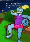  alien anthro anus atomicmeta bottomwear bulge clothed clothing dialogue disney erection erection_under_bottomwear erection_under_clothing experiment_(lilo_and_stitch) exposed fan_character ferlo food food_in_mouth furaffinity genital_outline gym_bottomwear gym_clothing gym_shorts jogging lilo_and_stitch nintendo penis_outline pizza pizza_box pok&eacute;mon pok&eacute;mon_(species) public public_exposure rubber shorts slightly_chubby sobble thick_thighs tight_clothing torn_bottomwear torn_clothing twitter video_games 