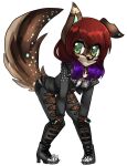  alpha_channel anthro canid canine canis clothing colored_nails domestic_dog female hair jacket kantajunkage leather leather_clothing leather_jacket leather_topwear mammal nails solo topwear 