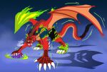  burning clothing colored_fire dragon feral fire green_fire male scales solo torn_clothing transformation wolfexorcistx 