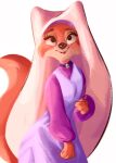  2021 anthro canid canine cheek_tuft clothed clothing disney facial_tuft female fox fully_clothed fur hi_res light lighting maid_marian mammal orange_body orange_fur robin_hood_(disney) shaded simple_background smile solo tohupo tuft white_background 