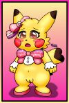  2:3 blush cleft_tail clothed clothing cosplay_pikachu_(character) cosplay_pikachu_(costume) female genitals hi_res nintendo open_mouth pikachu pikachu_pop_star playmanrgs pok&eacute;mon pok&eacute;mon_(species) pussy solo tongue video_games 