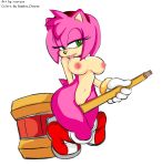  amy_rose anthro areola biped bodily_fluids boots bracelet breasts clothing countershading digital_media_(artwork) eulipotyphlan female footwear fur genitals gloves gold_bracelet green_eyes half-closed_eyes handwear hedgehog holding_object holding_weapon jewelry mammal melee_weapon mostly_nude narrowed_eyes nipples piko_piko_hammer pink_areola pink_body pink_fur pink_nipples plantigrade pose pussy ravrous red_boots red_clothing red_footwear saliva saliva_on_breasts simple_background solo sonic_the_hedgehog_(series) tan_countershading tongue tongue_out tools weapon white_background white_clothing white_gloves 