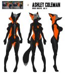  2021 akiric anthro areola ashley_coleman_(akiric) biped black_body black_fur breasts canid canine cheek_tuft cross_fox english_text facial_tuft female fox front_view fur genitals grey_body grey_fur half-closed_eyes head_tuft hi_res mammal model_sheet multicolored_body multicolored_fur narrowed_eyes nipples nude orange_body orange_fur pubes pussy rear_view red_fox side_view simple_background solo standing text tuft white_background yellow_eyes 