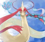 antennae bright_pupils commentary_request dated gen_3_pokemon looking_at_viewer milotic no_humans pokemon pokemon_(creature) shiny signature solo yu_ikedon 
