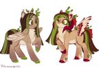 duo equid equine eye_contact female feral hasbro helemaranth helemaranth_(character) hi_res horn leaf leaf_hair looking_at_another mammal my_little_pony pegasus plant plant_hair pseudo_hair self_paradox spread_wings wings 