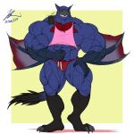  abs anthro biceps blue_body body_hair capcom cellphone chest_hair claws clothing flammars flexing flying_wyvern hair male monster monster_hunter muscular muscular_anthro muscular_male nargacuga pecs phone pose red_hair selfie shirt smartphone smile smirk solo tank_top teeth topwear video_games winged_arms wings yongdasom 