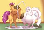  2021 absurd_res aged_up anthro areola bent_over big_breasts blues64 bodily_fluids breasts cutie_mark digital_media_(artwork) duo equid equine eyebrows fan_character female fingers friendship_is_magic genitals hasbro hi_res horn huge_breasts hyper hyper_breasts lactating mammal mr.pink my_little_pony nipples nude pussy scootaloo_(mlp) unguligrade_anthro unicorn 
