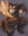  2021 anthro aotadobukitch asian_clothing biped canid canine clothing east_asian_clothing fire fundoshi hi_res humanoid_hands japanese_clothing kemono male mammal overweight overweight_male raccoon_dog solo tanuki underwear 