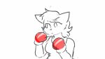  16:9 2021 2d_animation alina_scratch animated anthro boxing_gloves clothing domestic_cat felid feline felis female frown gloves hair handwear looking_away loop mammal motion_lines ponytail punch raised_arms red_gloves short_playtime simple_background sketch solo sonokido white_background widescreen 