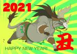  2021 bovid bovine chinese_new_year chinese_zodiac clothing dreamworks feral hat headgear headwear holidays horn kai_the_collector kemono kung_fu_panda male mammal new_year overweight overweight_male planetlaika solo text year_of_the_ox 