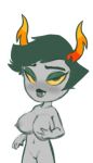  alien alien_humanoid anonymous_artist big_breasts black_hair blush breasts crossgender dark_lips digital_media_(artwork) female grey_body grey_skin hair half-closed_eyes hiveswap homestuck horn horned_humanoid humanoid lanque_bombyx ms_paint_adventures narrowed_eyes nipples not_furry nude short_hair simple_background size_difference sketch smaller_female smile solo troll_(homestuck) webcomic webcomic_character yellow_eyes young 