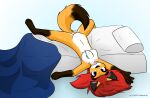  absurd_res anthro bed breasts canid canine featureless_breasts female fox furniture hair hi_res jknewlife mammal sara_aria solo 