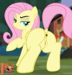  absurd_res anus equid equine female fluttershy_(mlp) friendship_is_magic genitals hasbro hi_res horse mammal moon_pearl my_little_pony nude pony presenting pussy raised_tail solo succubi_samus 