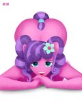  4:5 absurd_res accessory alicorn-without-horn alpha_channel anthro ass_up earth_pony equid equine female flower flower_in_hair friendship_is_magic furgonomics hair hair_accessory hasbro hi_res horse looking_at_viewer mammal my_little_pony nude open_mouth petunia_petals_(mlp) plant pony solo strategically_covered tail_accessory 