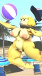  3d_(artwork) 9:16 action_pose animal_crossing anthro ball beach beach_ball beach_chair beach_umbrella big_breasts breasts clothing curvy_figure daemont92 digital_media_(artwork) female genitals hat headgear headwear hi_res isabelle_(animal_crossing) jumping navel nintendo nipples nude palm_tree plant pose pussy seaside short_stack slightly_chubby solo source_filmmaker sport thick_thighs tree video_games volleyball voluptuous wide_hips 