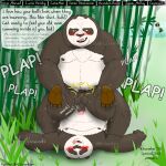  2020 anal anthro ari_guardian balls bamboo black_body black_fur comic dreamworks duo english_text erection father father_and_child father_and_son fur genitals giant_panda hi_res incest_(lore) kung_fu_panda li_shan_(kung_fu_panda) male male/male mammal master_po_ping overweight overweight_male parent parent_and_child penis sex son spanish_text text ursid white_body white_fur 