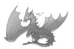  ambiguous_gender capcom claws digital_media_(artwork) dragon feral hi_res horn membrane_(anatomy) membranous_wings monster_hunter scales scalie simple_background smile spines standing video_games western_dragon white_background wings xezeno 