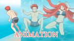  16:9 animated bouncing_breasts breast_growth breasts clothing gender_transformation growth gynomorph hair human intersex long_hair male mammal mtf_transformation red_eyes red_hair rikis short_playtime solo swimming swimming_pool swimwear transformation widescreen 