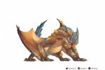  ambiguous_gender blue_eyes capcom digital_media_(artwork) dragon feral flying_wyvern hi_res monster_hunter open_mouth orange_body orange_scales scales simple_background solo teeth tigrex tongue video_games white_background wyvern xezeno 