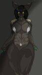  absurd_res andromorph anthro big_breasts black_hair breasts canid canine female furry_tail hair hi_res intersex mammal original_creation sexy_eyes solo taller_female thick_thighs yzyhet 