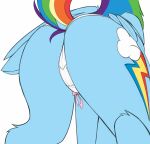  2021 anonymous_artist butt clothing dock equid equine female feral friendship_is_magic hasbro hi_res mammal my_little_pony panties pegasus rainbow_dash_(mlp) raised_tail simple_background solo underwear white_background wings 