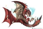 ambiguous_gender capcom digital_media_(artwork) dragon feral flying_wyvern hi_res monster_hunter open_mouth rath_wyvern rathalos simple_background smile solo teeth text tongue url video_games white_background wyvern xezeno 