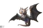  ambiguous_gender blue_eyes capcom claws digital_media_(artwork) dragon feral hi_res horn membrane_(anatomy) membranous_wings monster_hunter open_mouth scales scalie simple_background smile spines teeth tongue video_games western_dragon white_background wings xezeno 