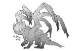  ambiguous_gender capcom claws digital_media_(artwork) dragon feral hi_res horn monochrome monster_hunter scales scalie simple_background smile solo standing video_games western_dragon white_background xezeno 