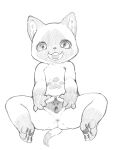  3:4 anthro anus capcom clitoral_hood clitoris domestic_cat feet felid feline felis felyne female genitals hi_res hindpaw inviting lynian mammal markings monochrome monster_hunter open_mouth open_smile palico pawpads paws presenting presenting_pussy pussy rapel smile solo spread_legs spread_pussy spreading urethra vaginal_stretching video_games 